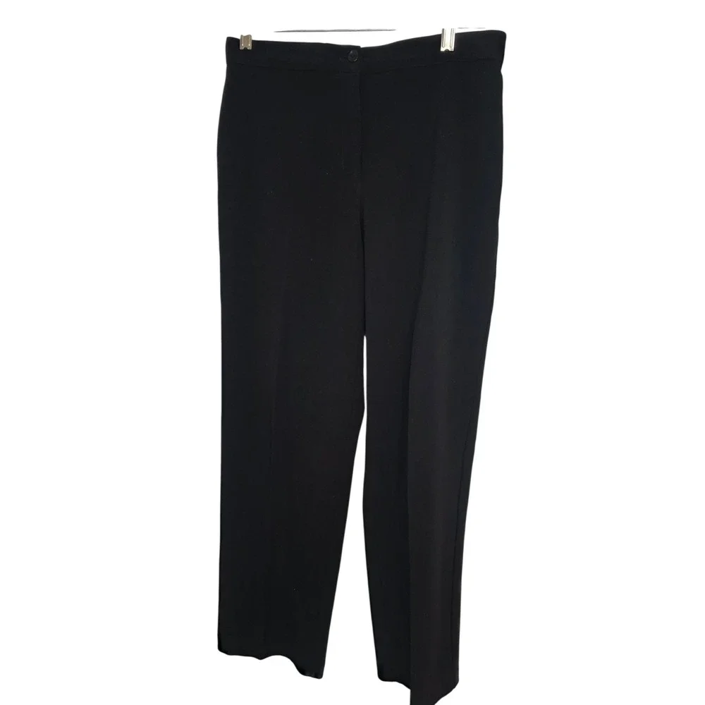 Briggs New York Womens Black Straight Leg High Rise Dress Pants‎ Size 8S Petite